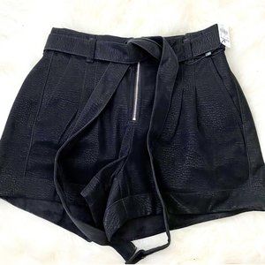 Black Pleather Express Paperbag Shorts